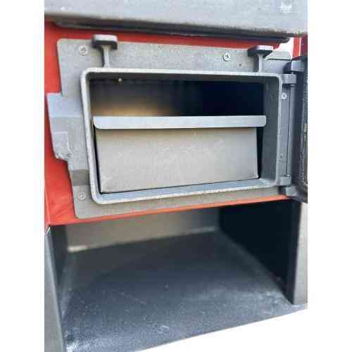 Піч-камін на дровах Hosseven 9008 MAXI 7 кВт сталева буржуйка з шамотом та склом верхній димохід Туреччина Київ