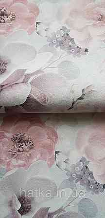 Шпалери вінілові на флізеліні гарячого тиснення Sintra Atmosphere квіти троянди червоні бузкові блакитні 512227 Київ