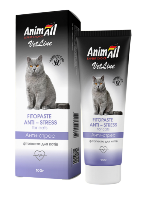 Фитопаста AnimAll VetLine Antistress для кошек, 100 г Винница - изображение 1