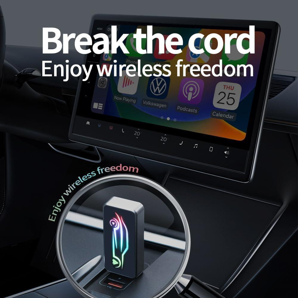 Бездротовий адаптер CarPlay Android Auto 2в1 для iPhone iOS 10+ Android 11+ з USB Type-C універсальний, карплей бездротовий Київ - фото 9