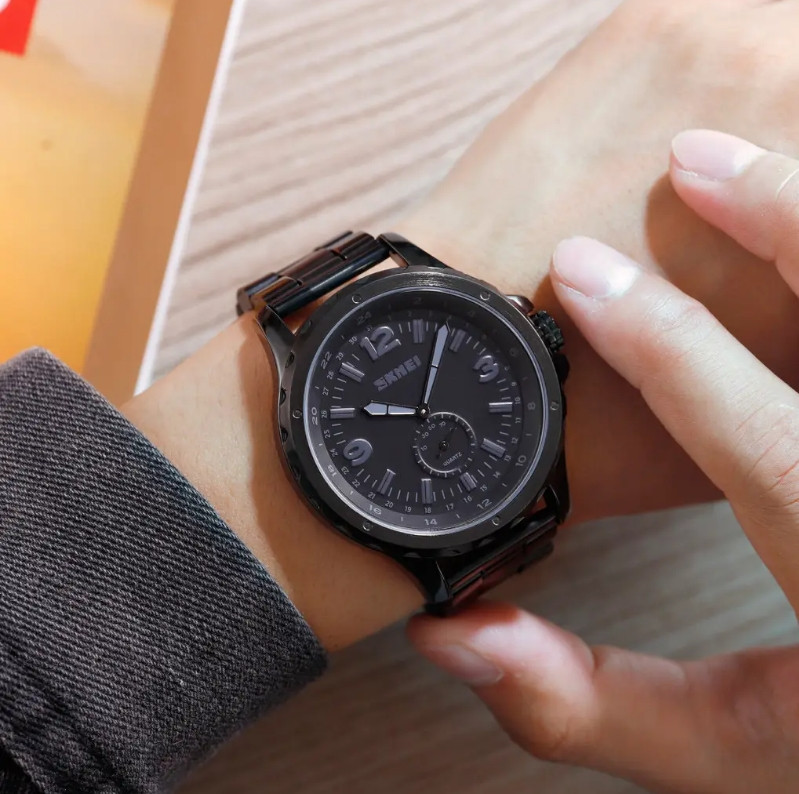 Класичний чоловічий годинник Skmei 1513 (black) Вінниця - фото 7