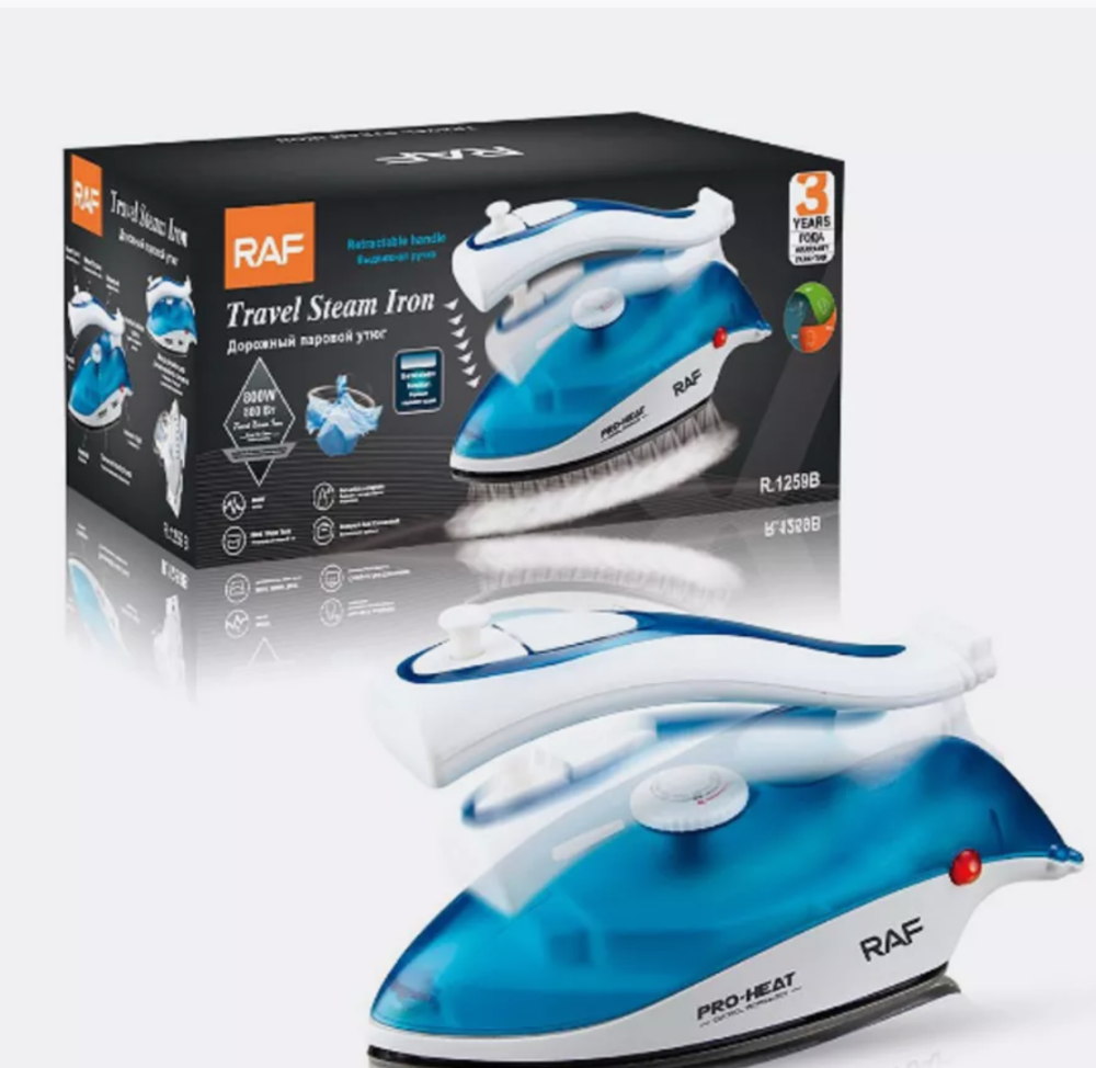 Дорожня Парова Праска Domotec/RAF R-1259В 800W 5 резервуар 50мл, компактні розмір, для різних типів тканини Одеса - фото 4
