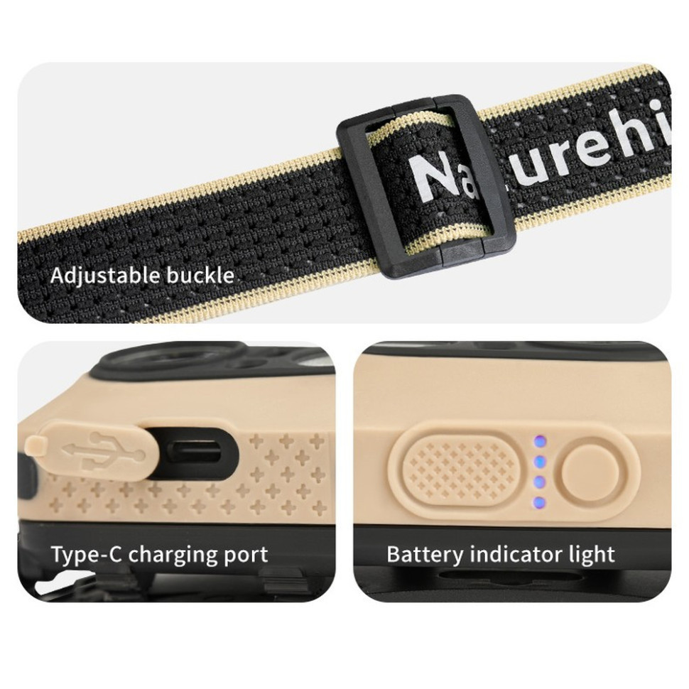 Фонарь налобный Naturehike CNK2450ZM015, песочный Киев - изображение 3