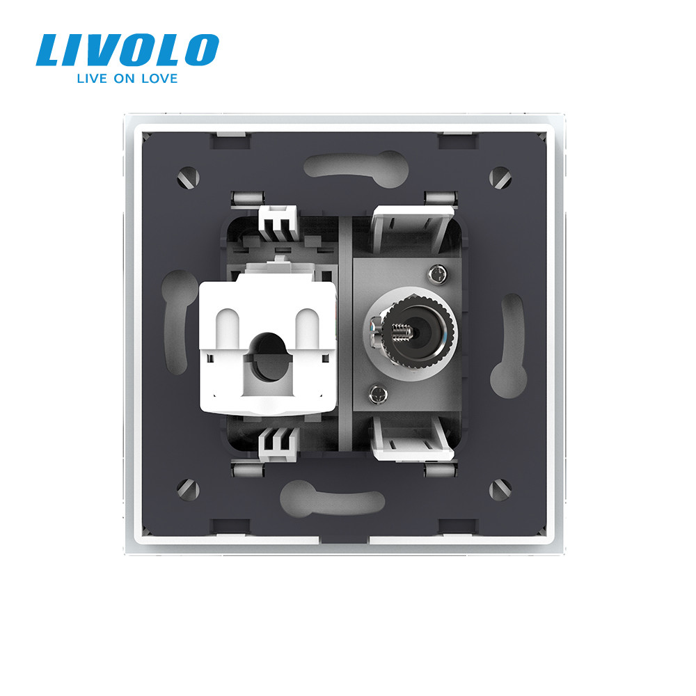 Розетка комп'ютерна RJ-45 і ТБ розетка Livolo білий скло (VL-C791VC-11) Коломыя - изображение 9