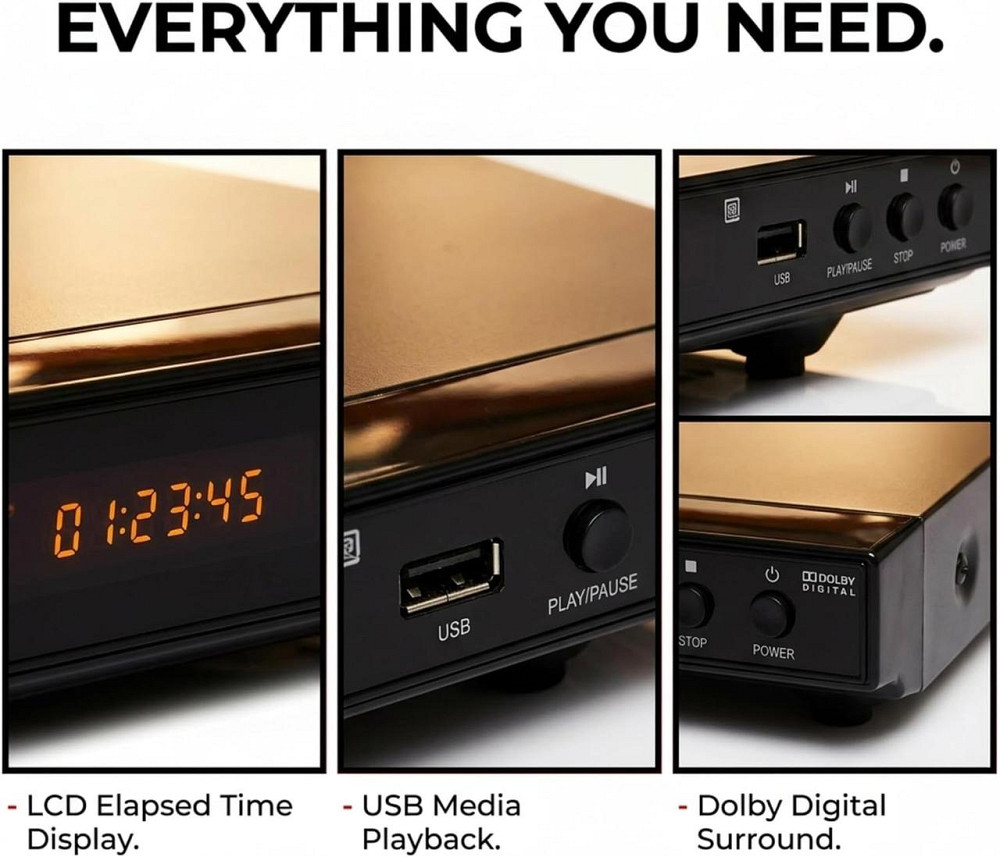 DVD-програвач Denver DVH-1245 з дисплеєм, HDMI, USB та вбудованим декодером об'ємного звуку Dolby Digital Дніпро - фото 6