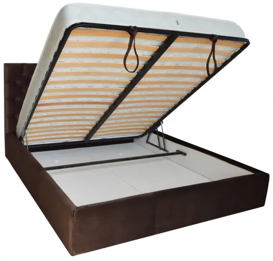 Ліжко Двоспальне Cambridge Comfort 180 х 200 см Missoni 011 З підйомним механізмом та нішою для білизни Темно-коричневий Київ