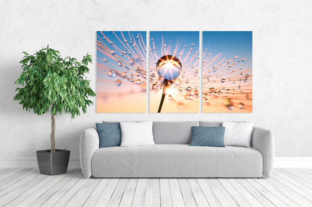 Модульная картина в гостиную / спальню Краплі роси    ART-206_3A 70х130 см Киев - изображение 2