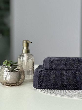 Комплект полотенец однотонных Ideal Textile 50х90см, 70х140см 450 г/м2 графитотовый, изумрудный Черновцы - изображение 4