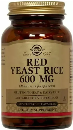 Червоний дріжджовий рис Solgar Red Yeast Rice 600 мг 60 вегетаріанських капсул Київ