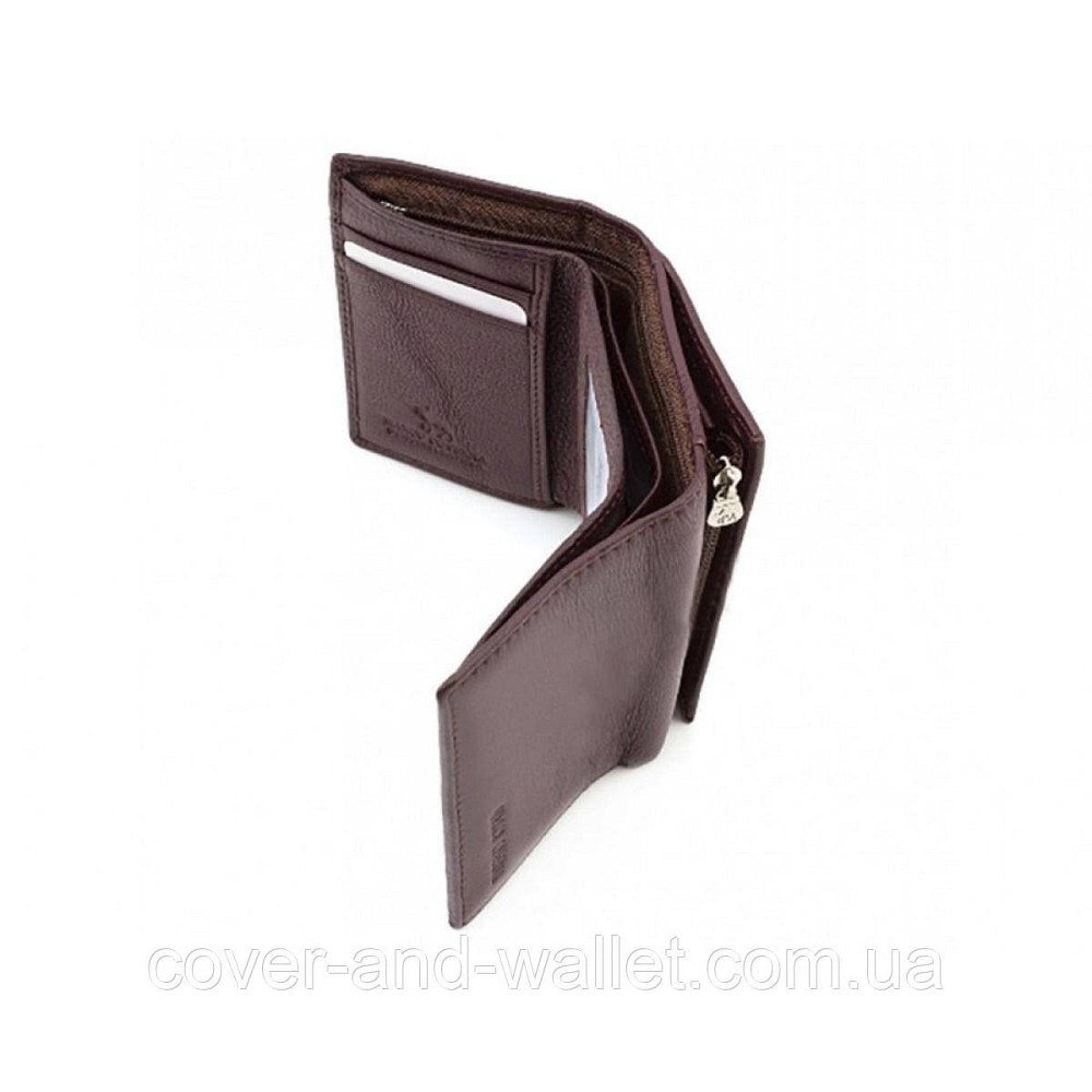Компактний жіночий гаманець на магнітах у три складання Marco Coverna MC-1419 Коричневий Київ - фото 5
