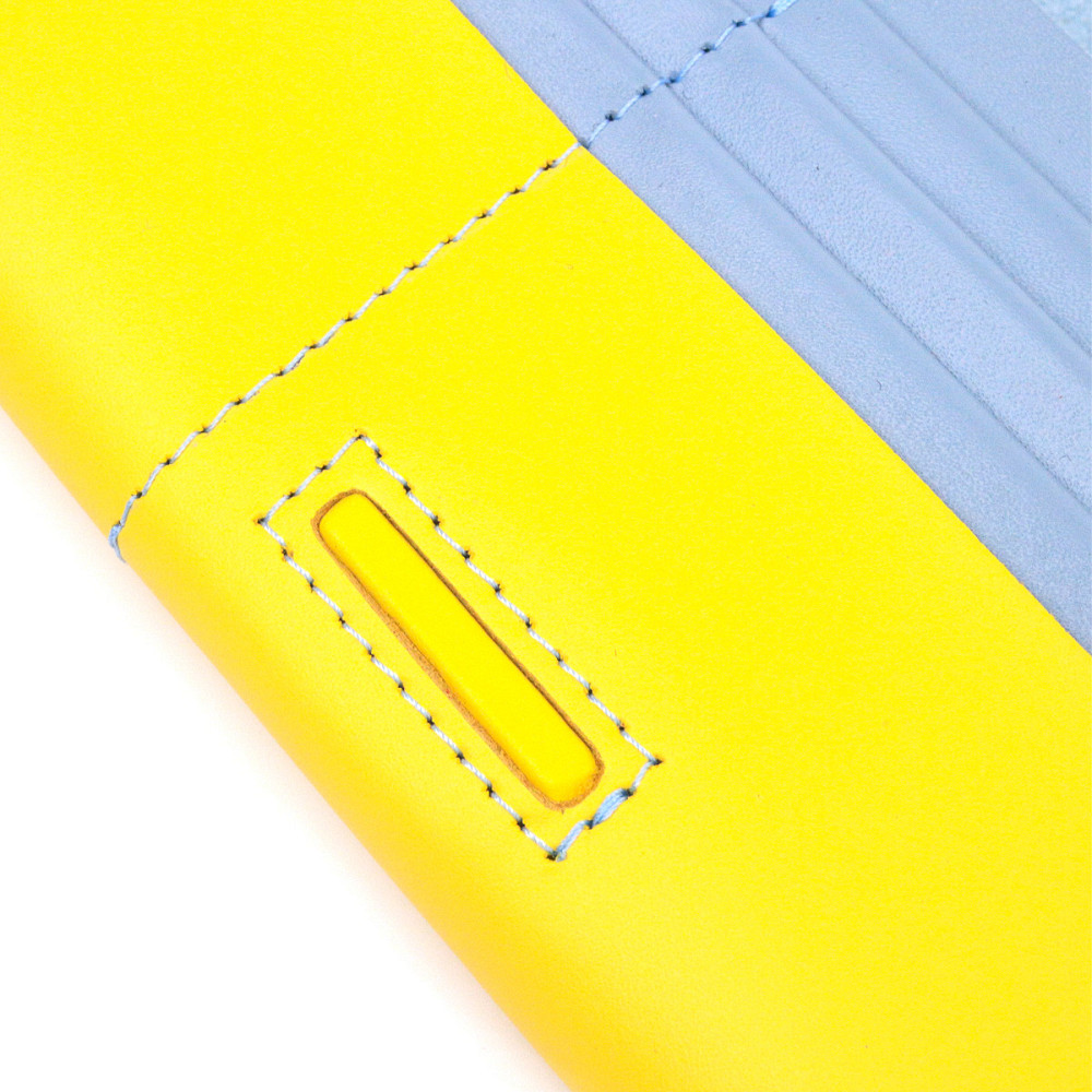 Вместительный женский кожаный кошелек комби двух цветов Сердце GRANDE PELLE 16740 Желто-голубой Киев - изображение 5