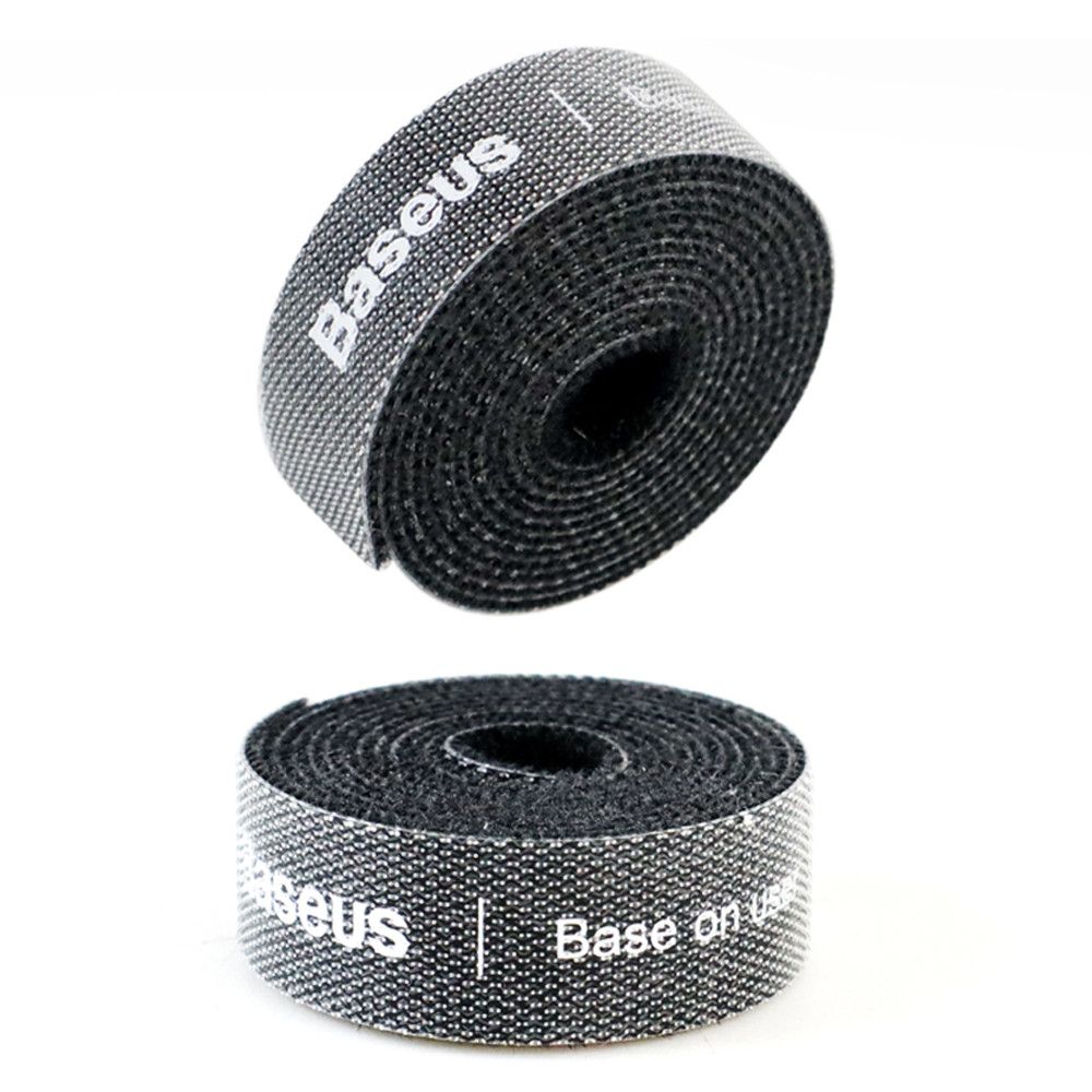 Стяжки для кабелів Baseus Colourful Circle Velcro strap 1m ACMGT-E01 (Чорний 1 шт.) Николаев - изображение 2