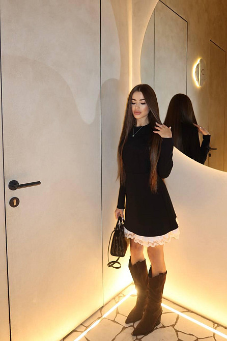 Женское приталенное платье с кружевом трикотаж Alex + хлопок Одесса - изображение 4