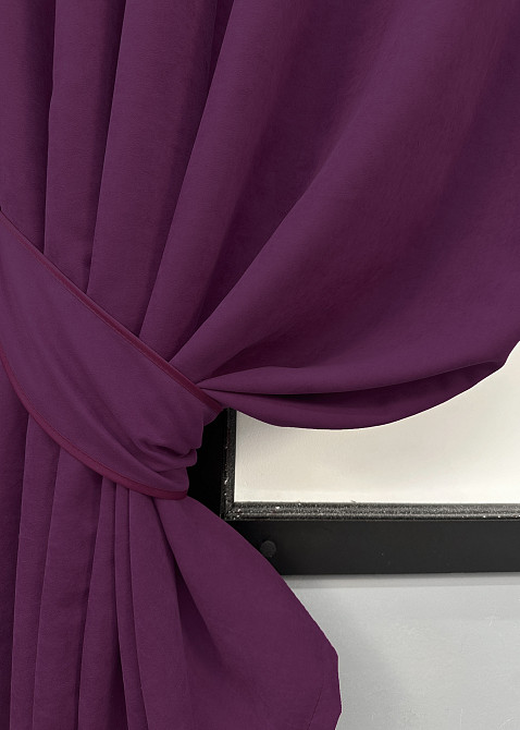 Комплект коротких штор VR-Textil Нубук однотонний № 1513ш Фуксія 140х170 см 2 шт (35-0395) Київ - фото 4