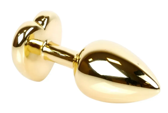 Анальна пробка із кристалом EGZO - Gold Heart Plug Rainbow size S Sex Aura Київ