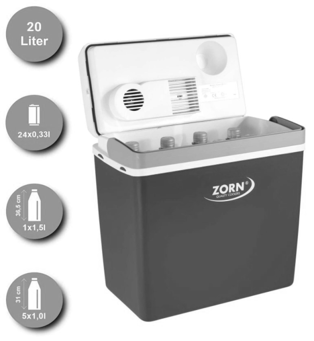 Автохолодильник Zorn Z-24 12 V, серый Киев - изображение 4