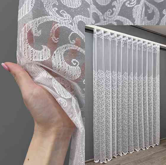 Тюль жакард "Преміум" колір білий 1358т Київ