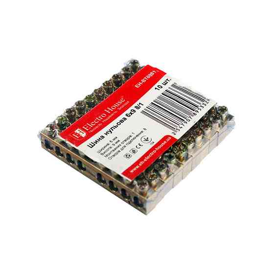 Шина нулевая 6х9 мм2 8/1, 1 отверстие Днепр