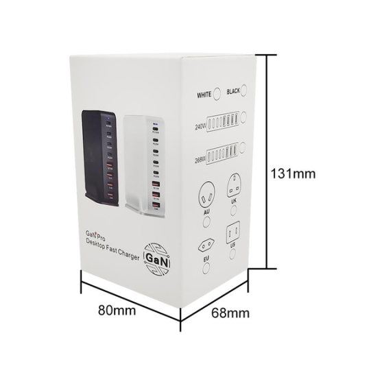 Сетевое зарядное устройство YMS-858 240W для GAN3 (1Type-C100W+3Type-C30W/4USBQC3.018W) Черный Винница