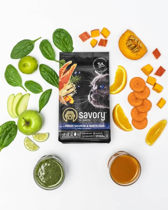 Сухой корм для длинношерстных котов Сейвори Savory Adult Cat Gourmand Fresh Salmon&White Fish с лососем, 400 г Винница - изображение 4