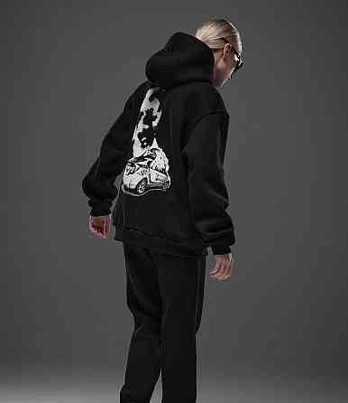 Костюм оверсайз Police on Fire – худи и джоггеры с принтом горящий Приус Черновцы