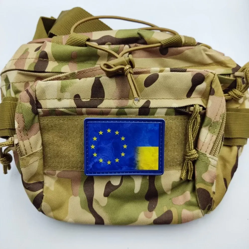 Патч / шеврон прапор ЄС і Україна Запоріжжя - фото 3