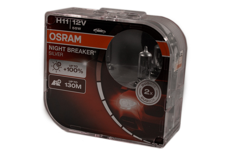 Комплект галогенових ламп OSRAM H11 64211NBS-HCB Night Breaker Silver +100% 55W 12V PGJ19-2 (2 шт) Харьков - изображение 3