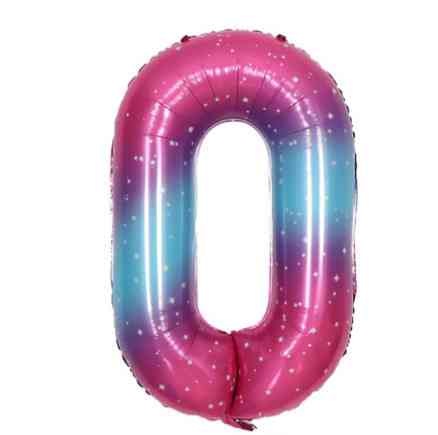 Кулька цифра 0 фольгована з принтом зірок 40 дюймів різнобарвний Київ