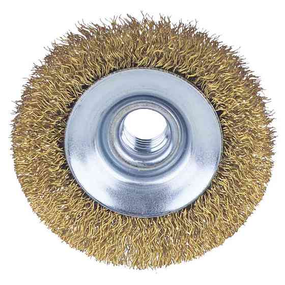 Щітка дротяна конусоподібна Ø75мм М14×2мм (латунована) SIGMA (9016071) Рівне