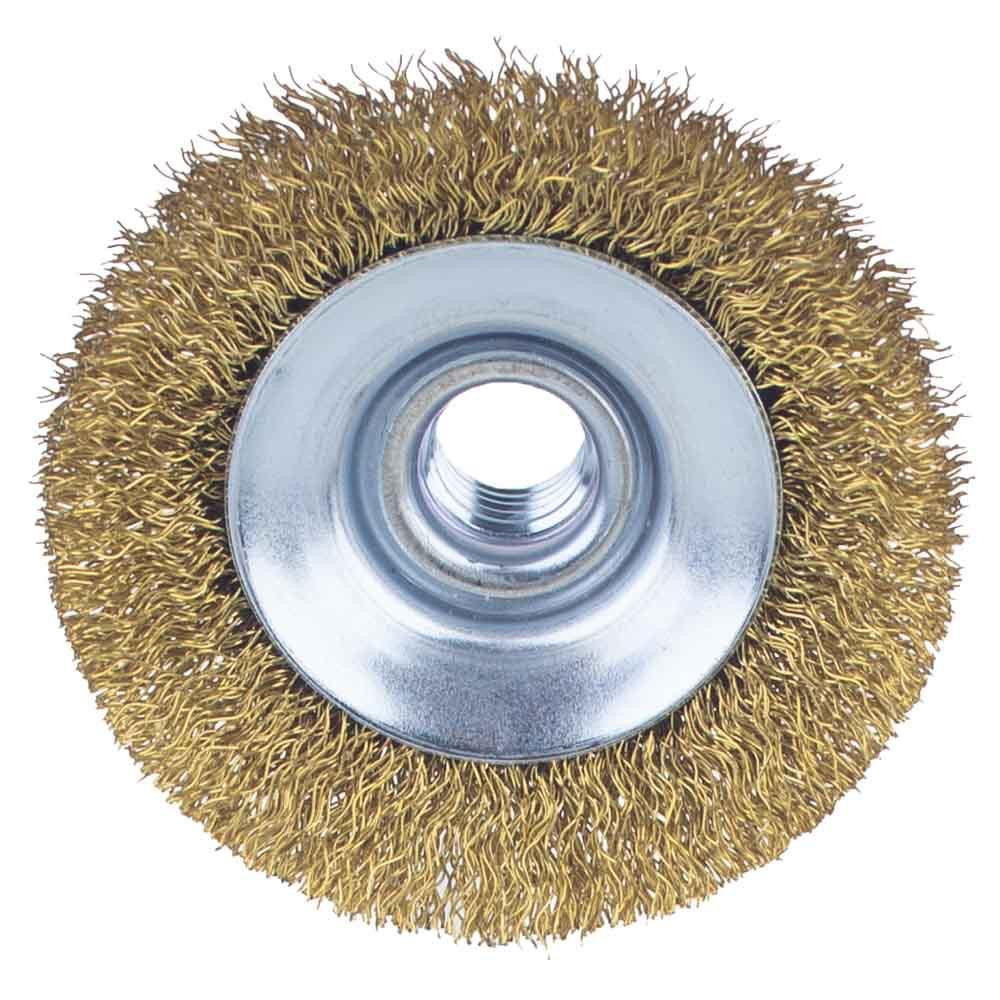 Щітка дротяна конусоподібна Ø75мм М14×2мм (латунована) SIGMA (9016071) Рівне - фото 4