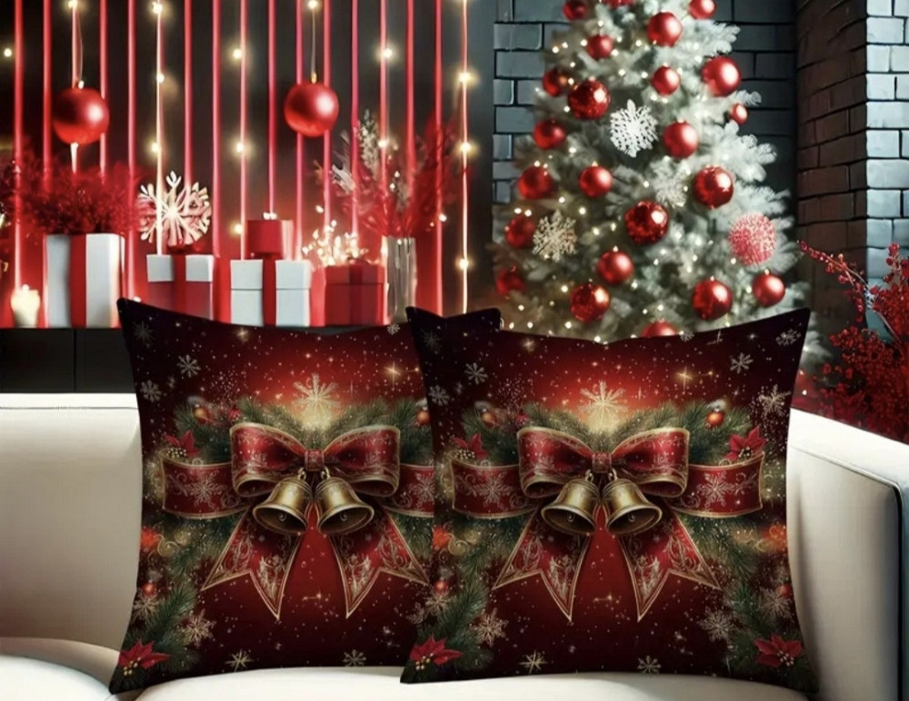 Комплект новорічних наволочок на подушки 2 шт Смела - изображение 1