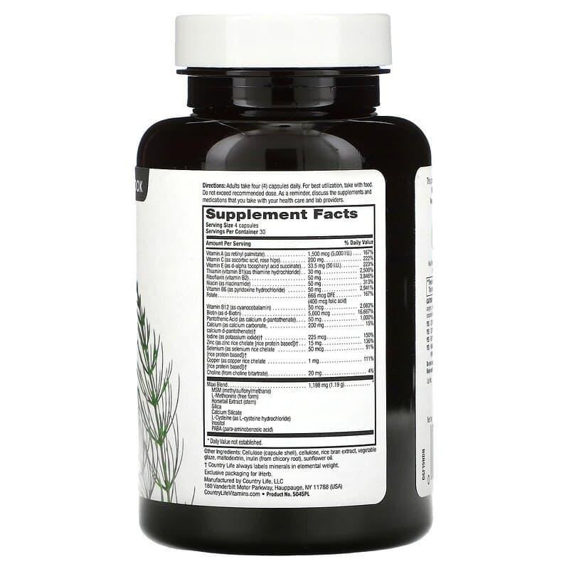 Вітаміни для волосся Country Life Maxi Hair Plus 120 капсул Київ - фото 2