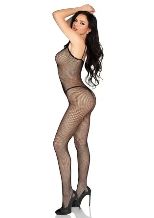 Бодистокинг Leg Avenue Crotchless Fishnet Bodystocking One Size Black Львов