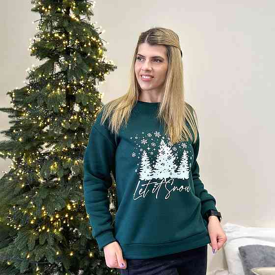 Женский свитшот с зимним принтом 