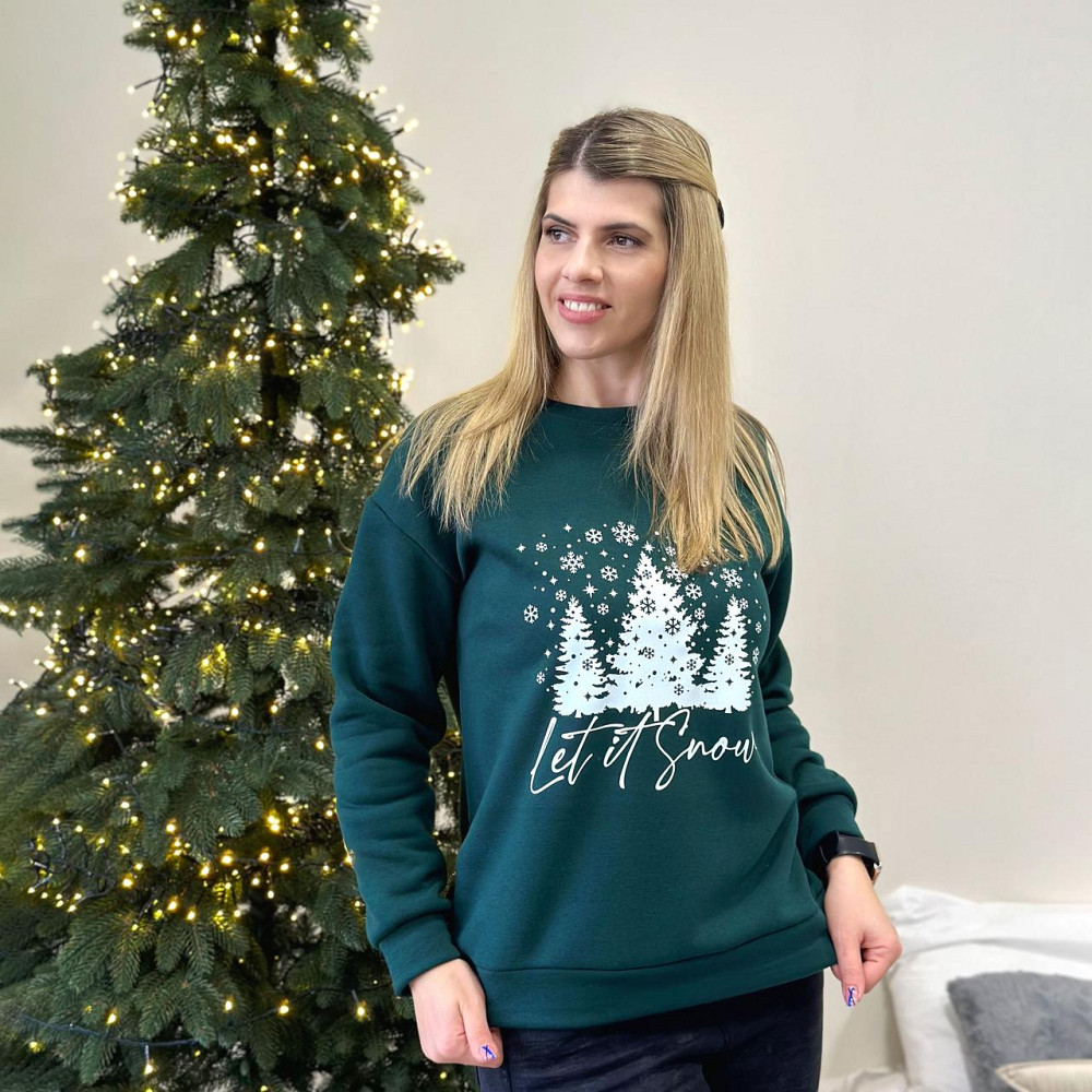 Женский свитшот с зимним принтом 