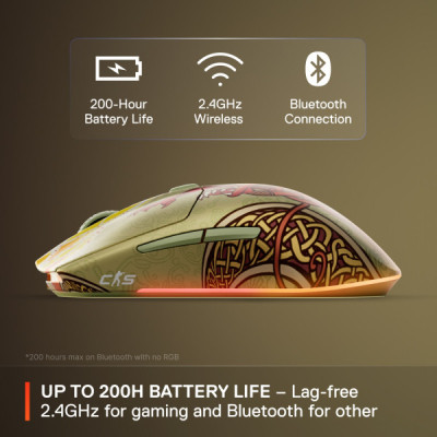 Мышка SteelSeries CS2 Dragon Lore Edition RGB Wireless/Bluetooth (62614) Винница - изображение 8