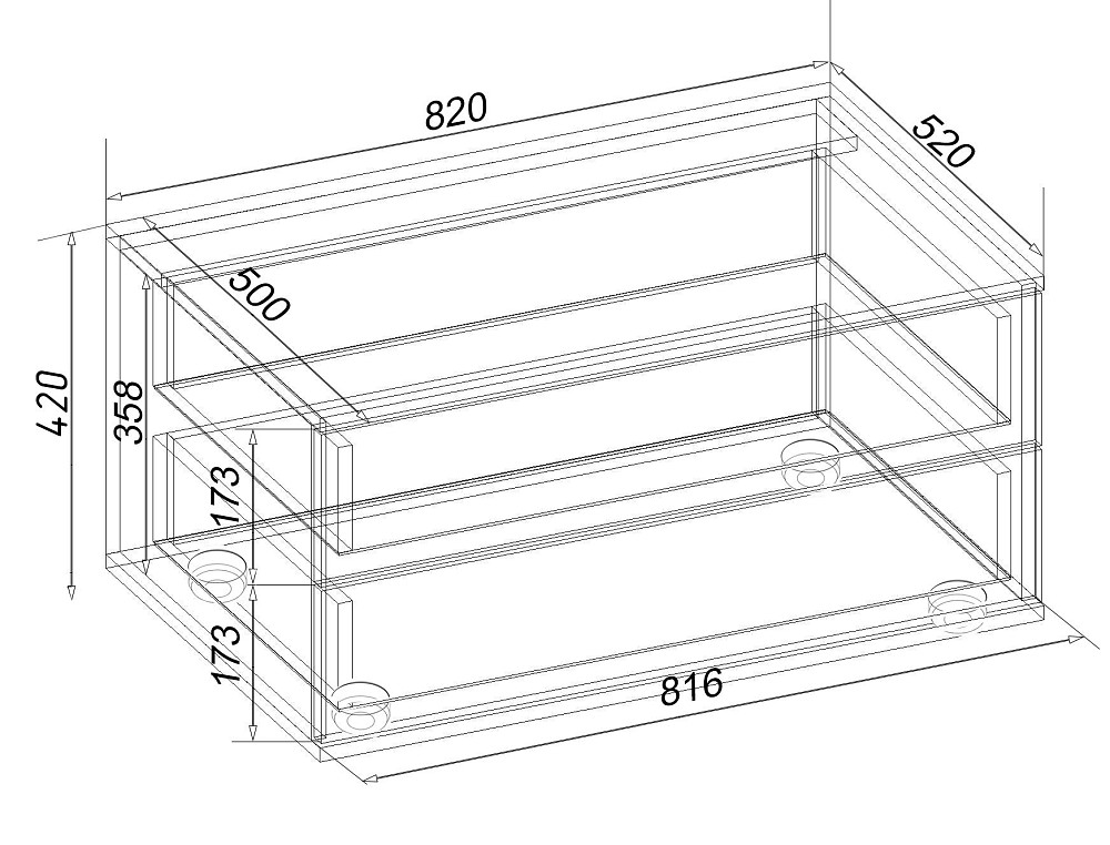 Тумба в гостиную Hugo H-7, Дуб Шамоні Світлий, 820/520/420 Львов - изображение 2
