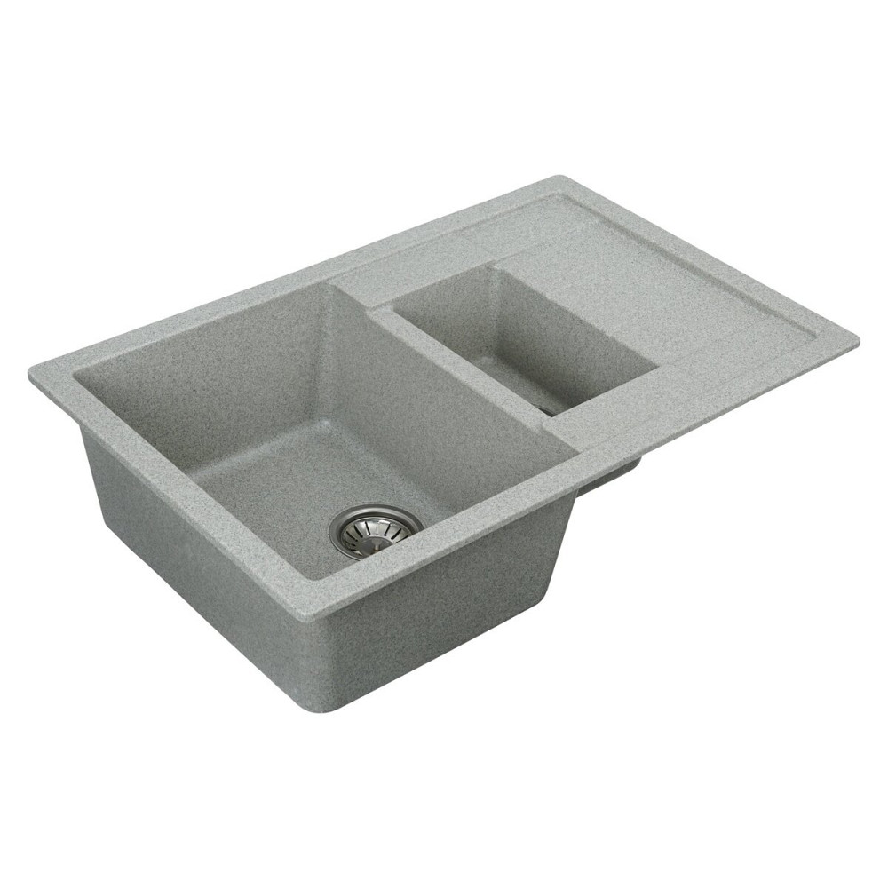 Гранітна мийка для кухні VALESO TOSKANA 7850W матова Сіра Коломия - фото 4