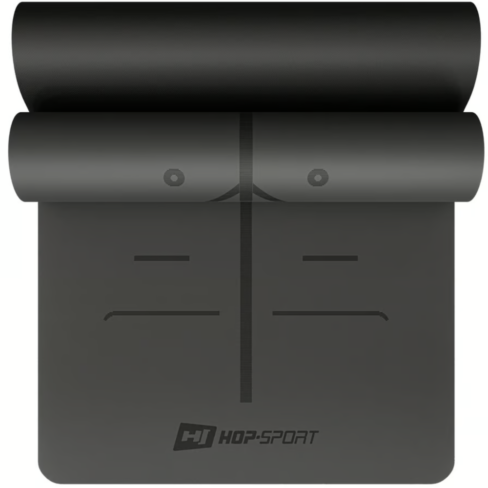 Йога-мат Hop-Sport PU 0,5см 183 x 68см HS-P005GM чорний Київ - фото 1