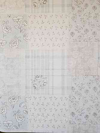 Шпалери вініл на флізеліні A.S.Creation Maison charme 0.53x10 прованс під плитку квіти смуги блакитні беж білі Київ