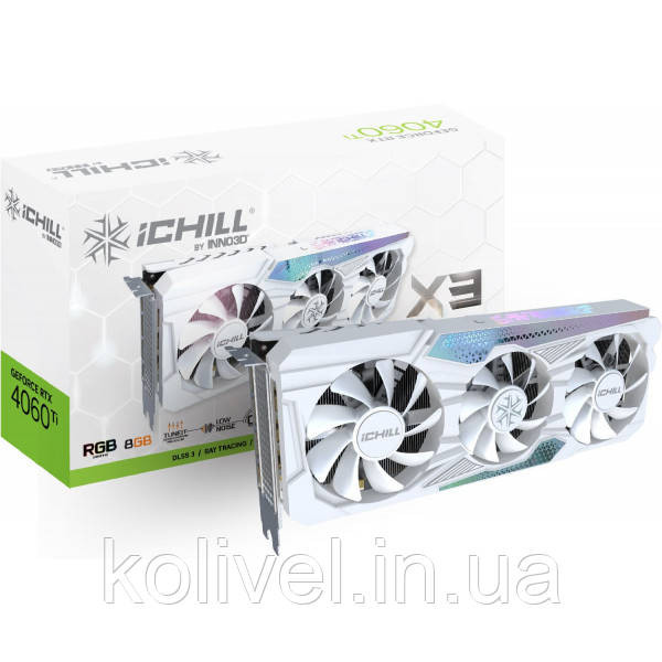 GeForce RTX4060 Ti Inno3D iChill X3 WHITE, 8GB GDDR6, 128bit, PCI Express 4.0 X8 (C406T3-08D6X-17113280) Киев - изображение 3