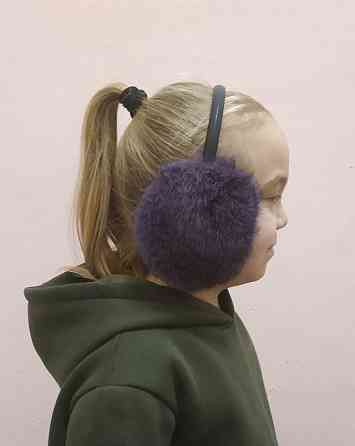 Наушники меховые теплые женские из меха кролика Фиолетовый Харьков