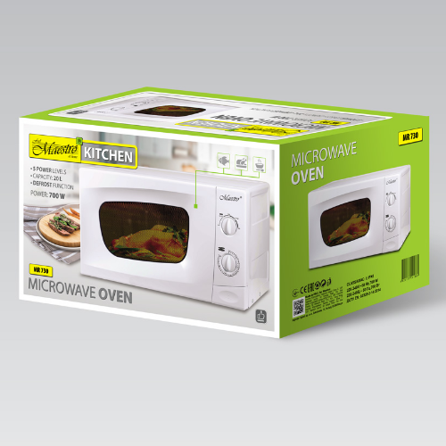 Мікрохвильова піч 20л 700W біла MR-730 Maestro Житомир - изображение 5