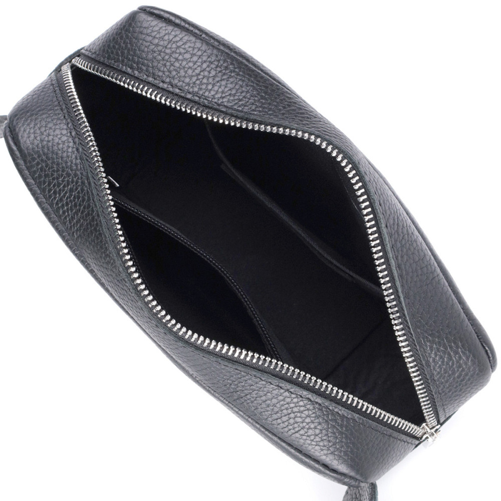 Чоловіча сумка-бананка з натуральної шкіри флотар Shvigel 22826 Чорна Київ - фото 7