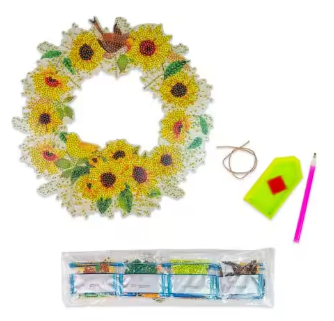 Набір для творчості алмазна мозаїка Віночок із соняшників Strateg підвісний  30х30 см кр (HHE26387), шт Київ - фото 1
