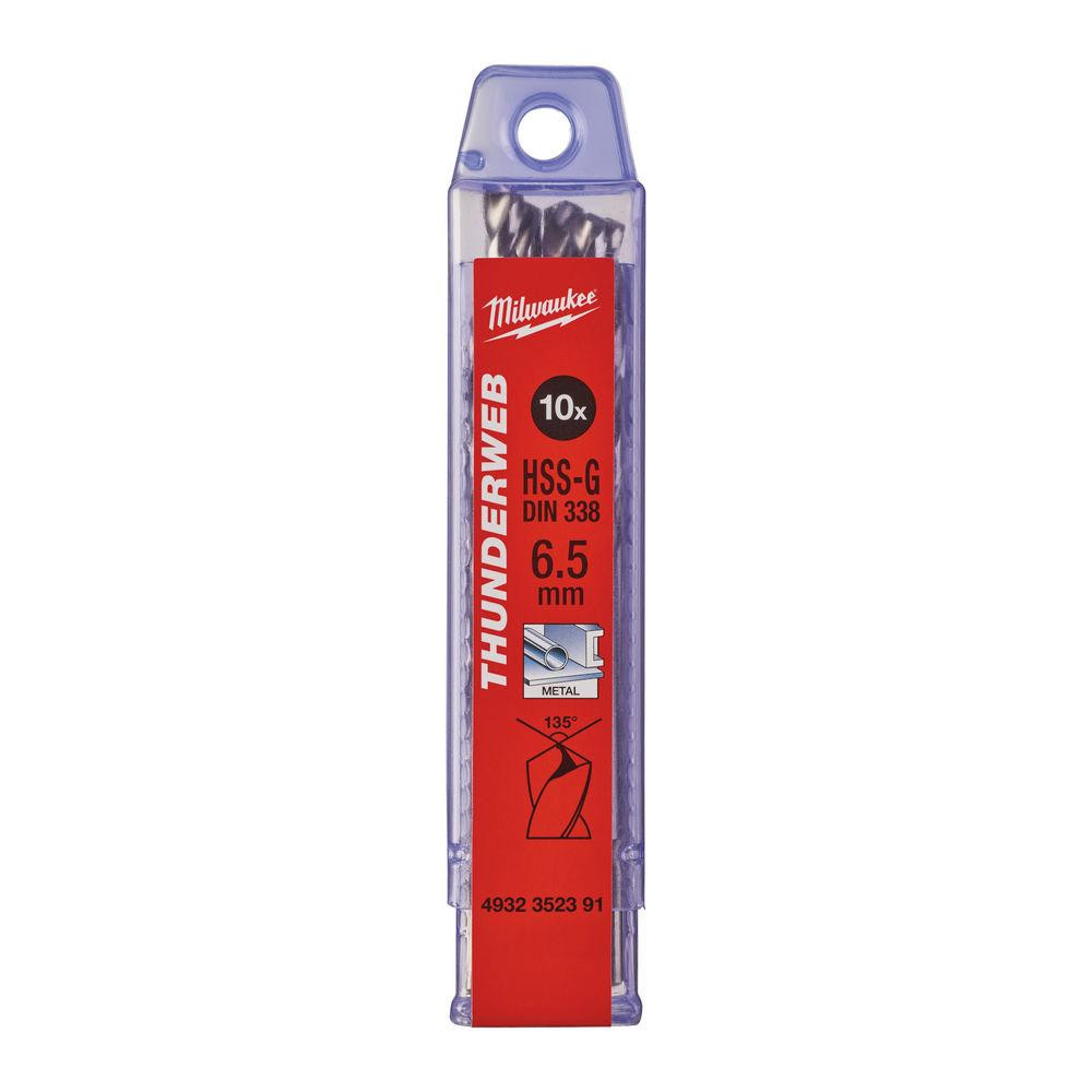 Свердло по металу THUNDERWEB HSS-G MILWAUKEE DIN338, діаметр 6,5 x 101 мм (10шт), пластикова коробка Одесса - изображение 1