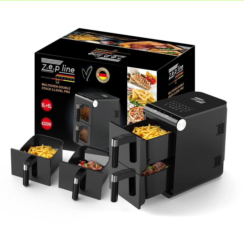 Аерофритюрниця двокамерна Zepline ZP-212 4200 Вт 8L+8L, 10 програм, сенсорне керування, 16 л Одеса - фото 1