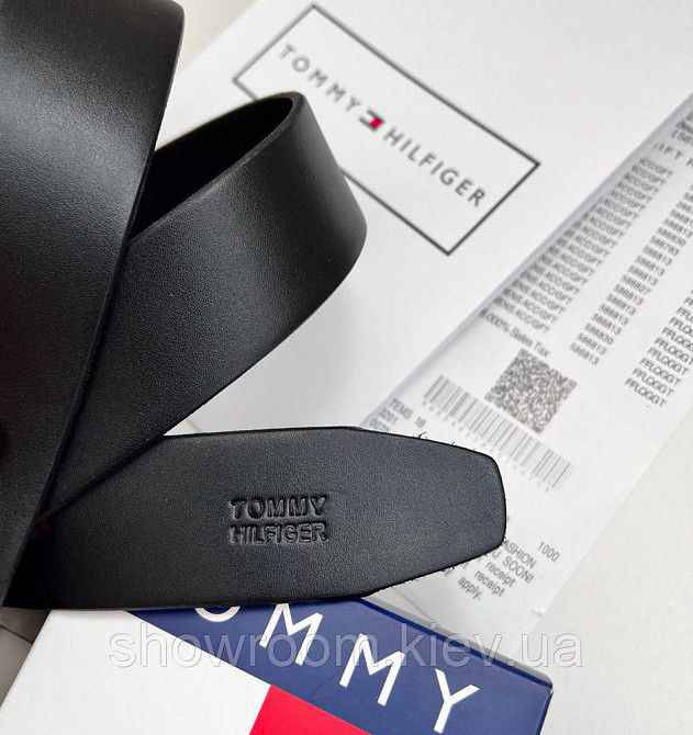 Мужской кожаный брендовый ремень (016) черный Киев - изображение 4