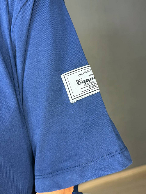 Костюм женский CAPPITONE 101212 оверсайз футболка и джогеры с нашивками темно синий, темно-синий, S Киев - изображение 14