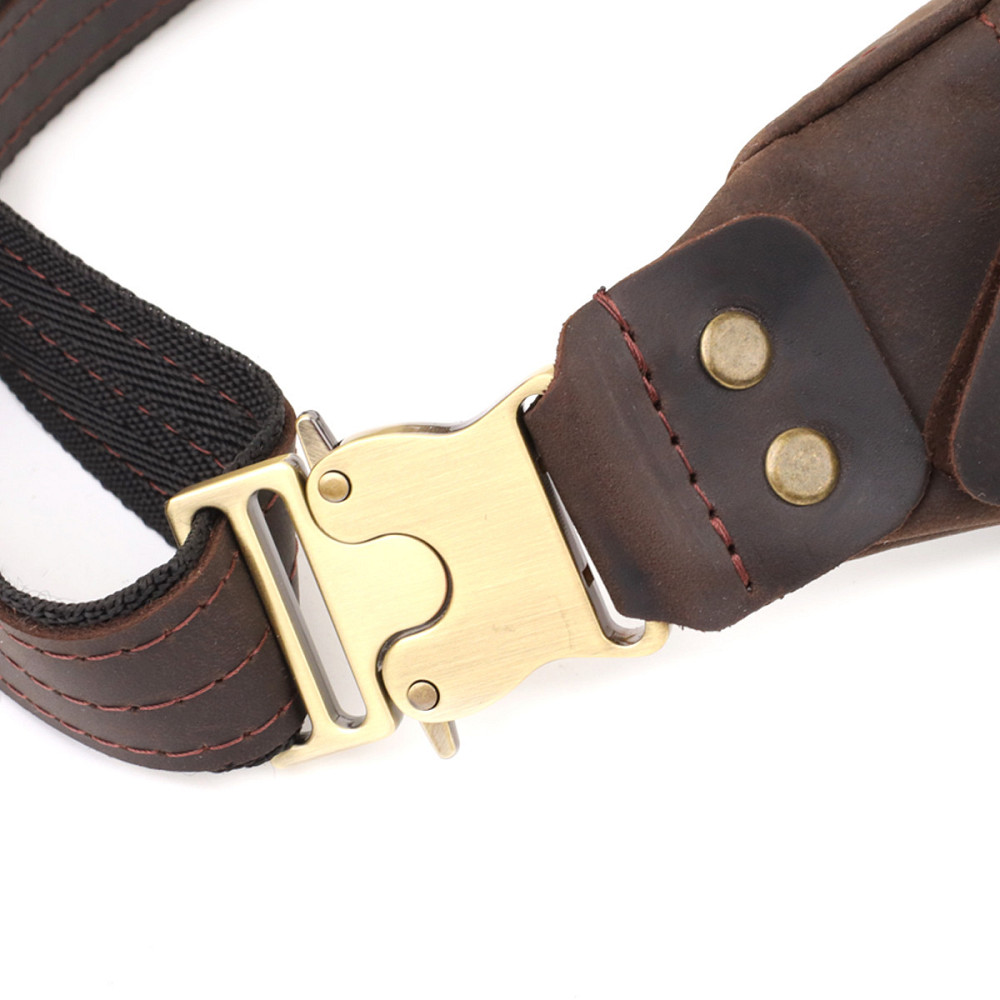 Стильна чоловіча бананка з натуральної вінтажної шкіри Shvigel 23130 Коричневий Київ - фото 6